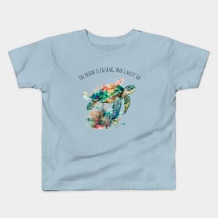 Watercolor Sea Turtle | Motivational Quotes | Marine Life Kids T-Shirt
